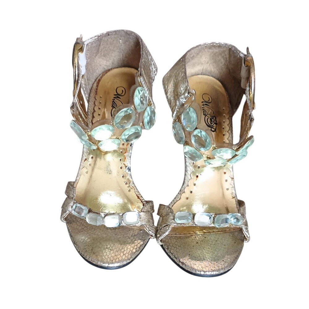 Wild Rose Gold Metallic Jeweled Sandals Size 6